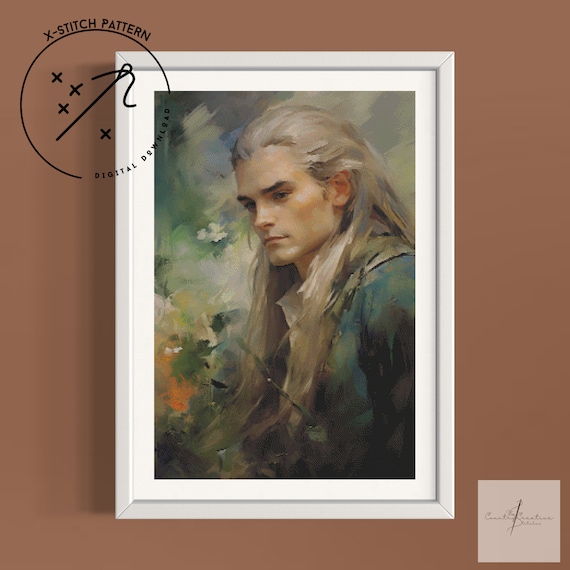 Legolas Counted Cross Stitch Pattern, Downloadable DMC Cross Stitch Chart, Elf X-Stitch Pattern, PDF, DMC