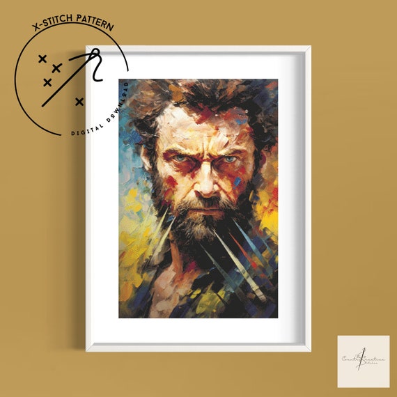 Wolverine Counted Cross Stitch Pattern, Downloadable DMC Cross Stitch Chart, X-Men X-Stitch Pattern, PDF, DMC