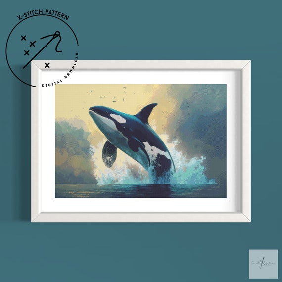 A Killer Jump Counted Cross Stitch Pattern, Full Coverage X Stitch, Downloadable Cross Stitch Chart, Harbour, DMC, PDF