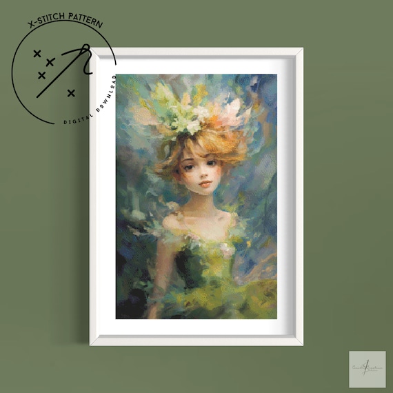 Tinkerbell Cross Stitch Pattern, Full Cover X Stitch, Downloadable Cross Stitch Chart, Large X-Stitch Pattern, DMC, PDF