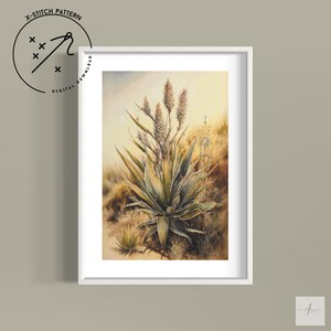 Aloe Kreuzstichmuster, Volldeckung X Stitch, herunterladbare Kreuzstichtabelle, botanisch, DMC, PDF