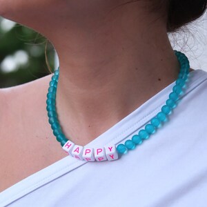 Personalized Beaded Name Necklace: Custom 10mm Pearl Jewelry
