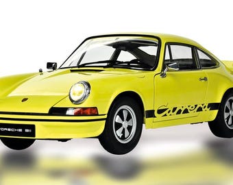 Maqueta IXO Porsche 911 RS 2.7 a escala 1:8 – Clásico legendario – Maqueta de gran tamaño – Artículo de colección con gran nivel de detalle – Maqueta de coche deportivo de primera calidad