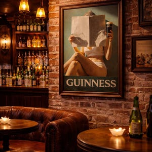 Vintage Guinness-affisch – Utskrivbar väggkonst bild 1