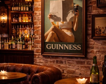 Póster vintage de Guinness: arte mural imprimible