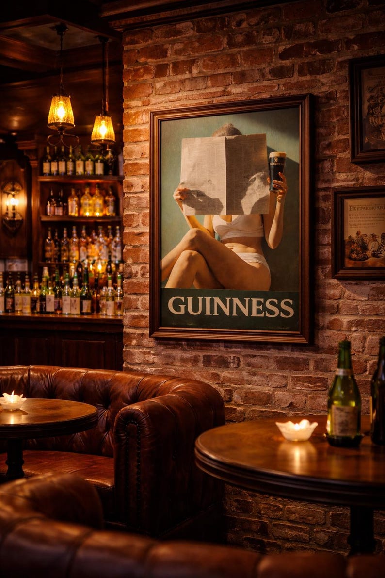 Vintage Guinness-affisch – Utskrivbar väggkonst bild 1