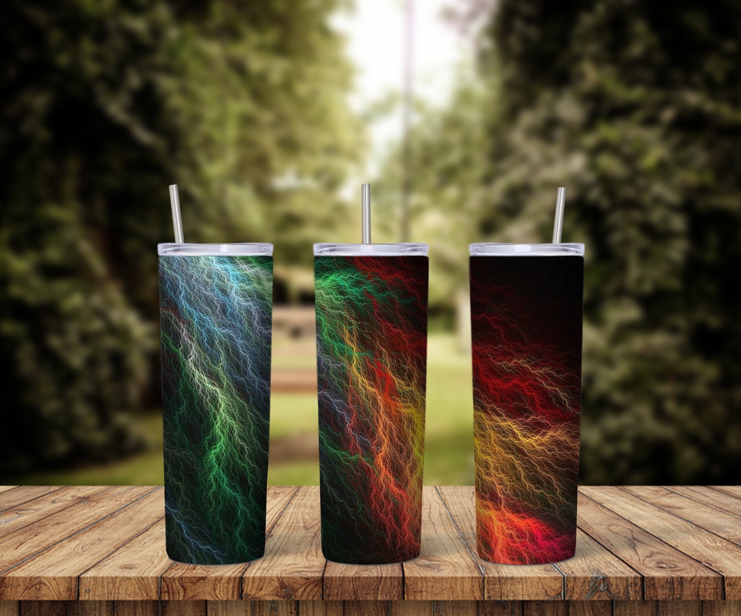 Lightning Tumbler Design 20 Oz Skinny Tumbler Design Etsy