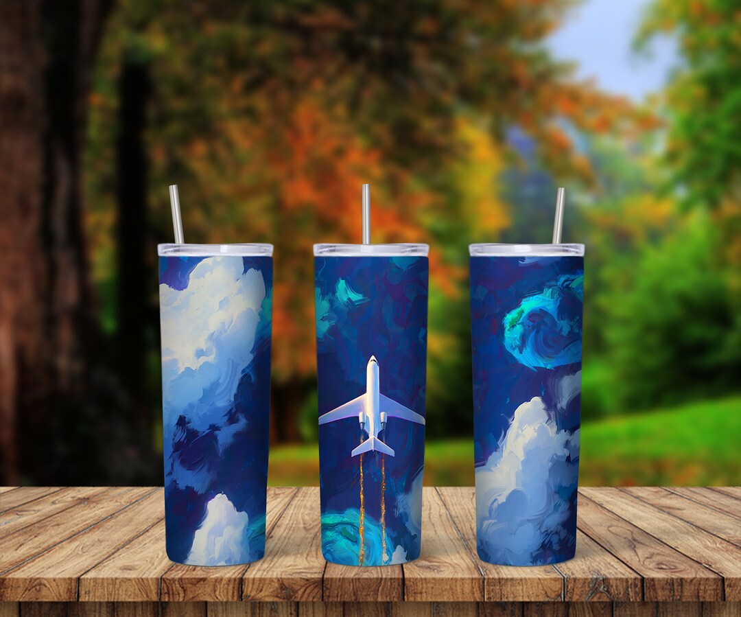 Plane Tumbler Design, 20 Oz Skinny Tumbler Design, Sublimation Image