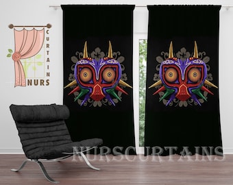 Tenda oscurante Majora Mask – Arte tribale ispirata al gioco Zelda, decorazione per sala giochi Legend Video