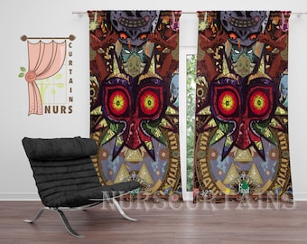 Zelda Majora&#39;s Mask Curtain: Game Room Blackout Decor