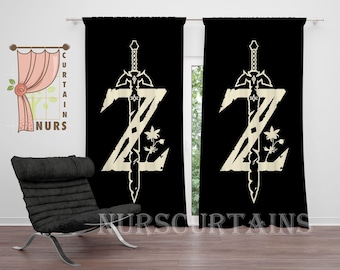Zelda Map Curtain: Game Art Decor for Living Room or Bedroom