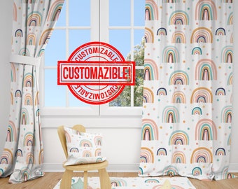 Custom Rainbow Blackout Girls Room Curtains Personalized Gift For Baby Room, Kids Room Decor, Nursery Room Window Treatments Custom Order