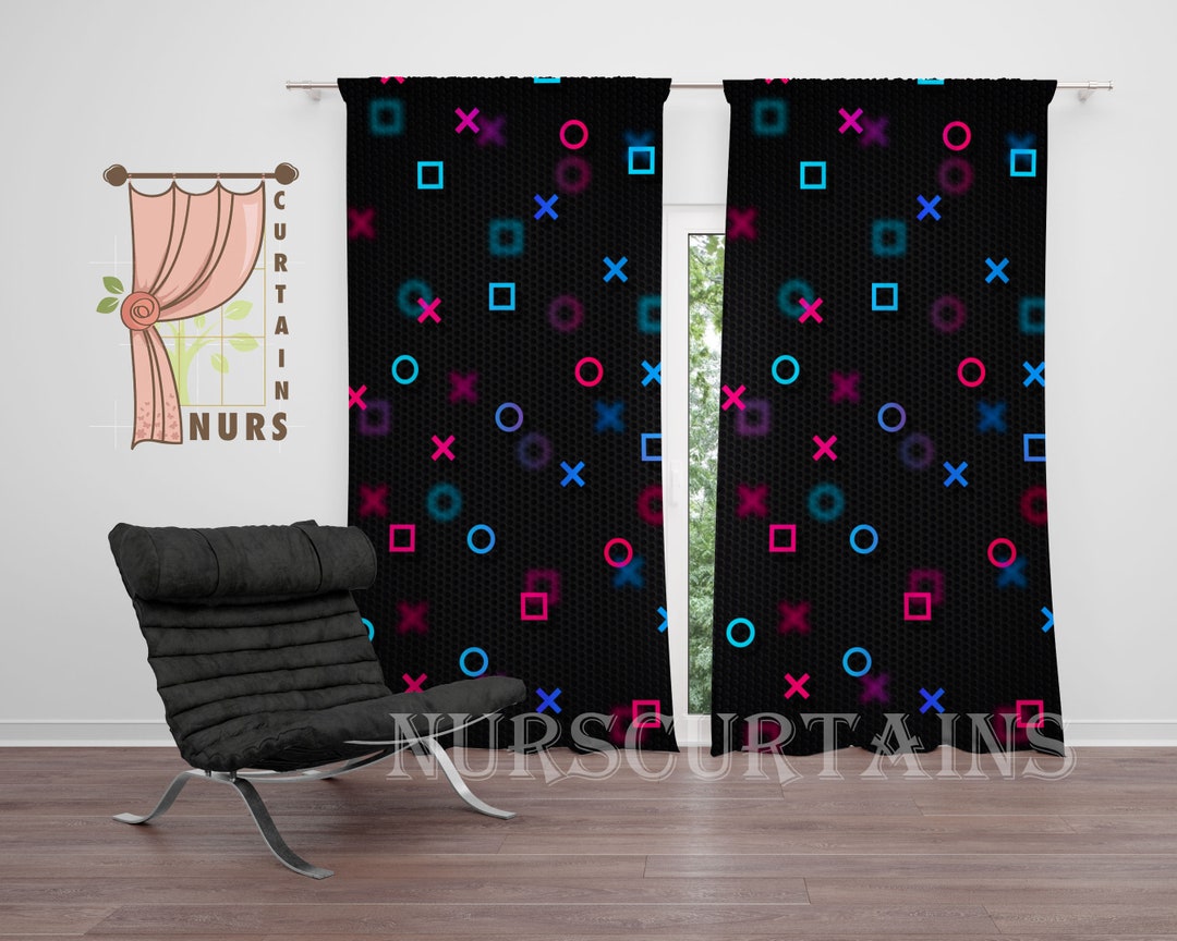 Game Controller Symbol Blackout Curtain: Gaming Room Decor - Etsy