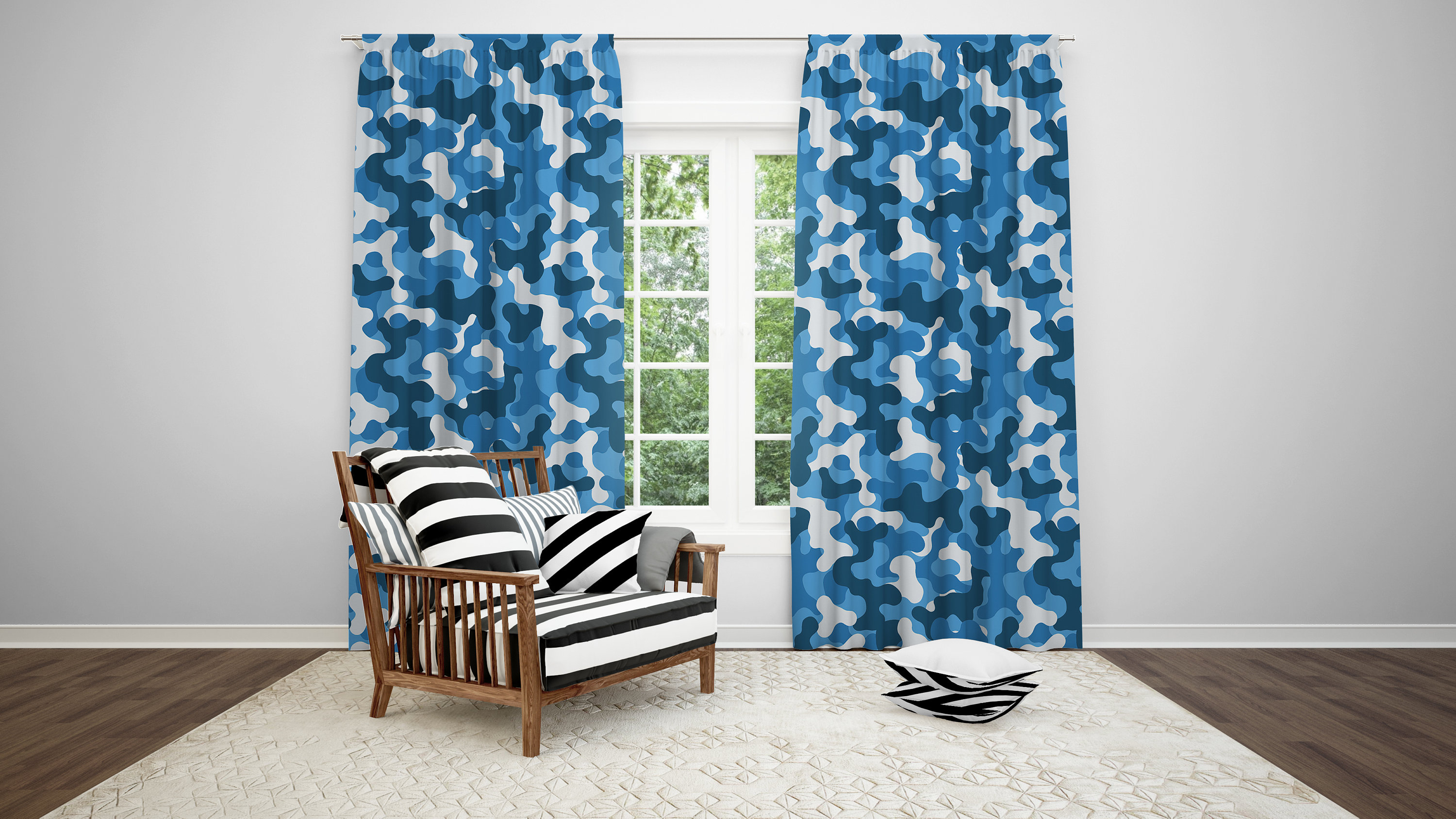Air force blue curtains cheap