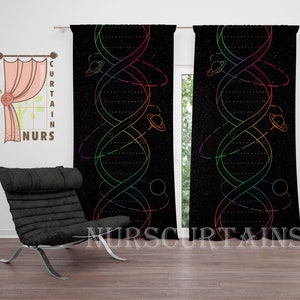 Galaxy Printed Curtain, Space Room Curtain, Blackout Curtain, Bedroom Curtain, Space Decor