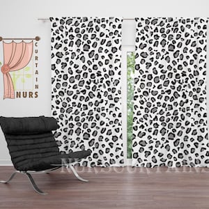 Leopard Print Curtain, Animal Pattern Window Drapes, Safari Style Curtain, Wild Decor, Blackout Curtain