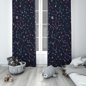 Space Galaxy Stars Curtains, Universe Sky Curtain, Space and Deep Space Curtain, Blackout Curtains, Bedroom, Dorm, Home Decor