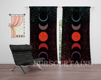 Celestial Moon Blackout Curtain – Astrology Star Art, Occult Dark Academia Decor