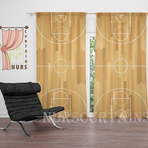 Basketball Court Curtain: Blackout Dorm Decor