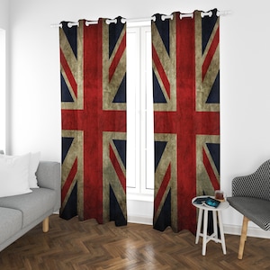 British Flag Curtain, United Kingdom Curtain, Aesthetic Curtain, Curtains For Living Room, UK Curtain, Gift For Christmas Gift