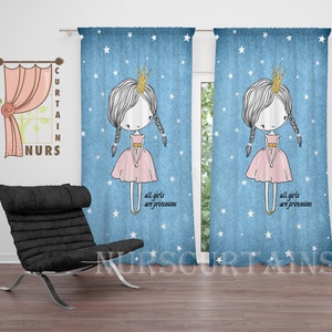 Princess Curtain, Star Pattern Curtain, Baby Room Curtain, Nursery Decor, Baby Gift