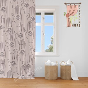 Augen Muster Vorhang, Minimal Haus Dekor, Verdunkelungsvorhang Schlafzimmer, Line Art Vorhang, Talisman Vorhang, Geschenk