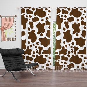 Cow Printed Curtain, Farmhouse Curtain, Blackout Curtain, Living Room Curtain
