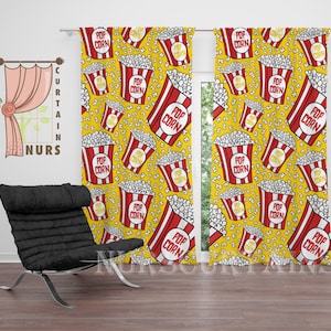 Popcorn Pattern Blackout Curtain: Movie Room Decor