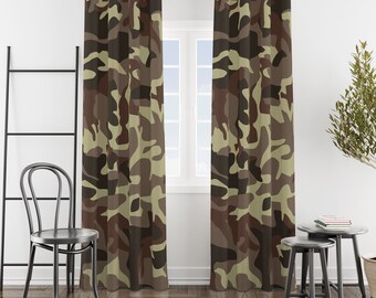 Cortina camuflada do deserto: cortinas para quarto e sala de estar em estilo militar