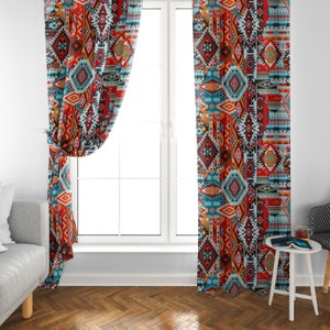 Bohemian Blackout Curtain: Colorful Geometric Window Panel