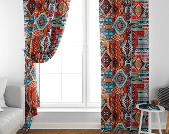 Bohemian Curtain, Custom Curtain, Stylish Design Colorful Window Curtain, Blackout Curtains for Living Room and Bedroom, New Home Gift