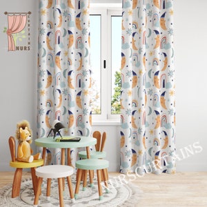 Moon and Rainbow Baby Boy Room Curtain, Nursery Curtains, Window Curtains  Nursery Room Window Treatments Custom Order, Christmas Gift