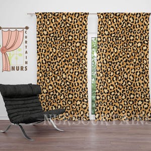 Leopard Print Curtain, Animal Decor, Luxury Curtain, Blackout Curtain, Living Room Curtain