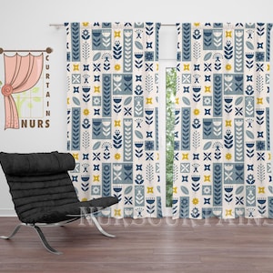 Flower Motif Blackout Curtain: Boho Bedroom Decor