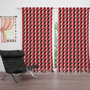 Bunt Karierter Vorhang, Karo Motivvorhang, Schlafzimmer Vorhang, Moderne Gardine, Verdunkelungsvorhang