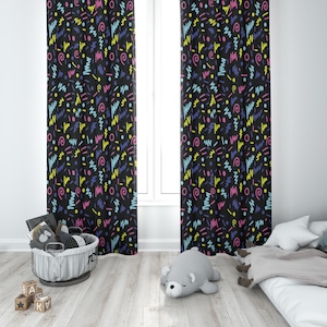 90s Arcade Curtain, Retro Home Theater Curtain, Movie Room, Game Room, Gamer Room Décor, Custom Curtain, Retro Gift, Christmas Gift