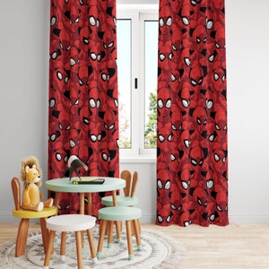 Verduisterend kinderkamergordijn Spiderman-thema, Avengers, Ironman, Captain America, Hulk, decoratie kinderkamer Superheld