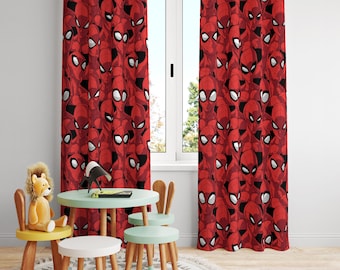 Spiderman Theme Blackout Nursery Kids Curtain, Avengers, Ironman, Captain America, Hulk, Super Hero Kids Room Decor