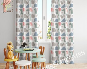 Animal Print Nursery Curtains: Kids Room Decor