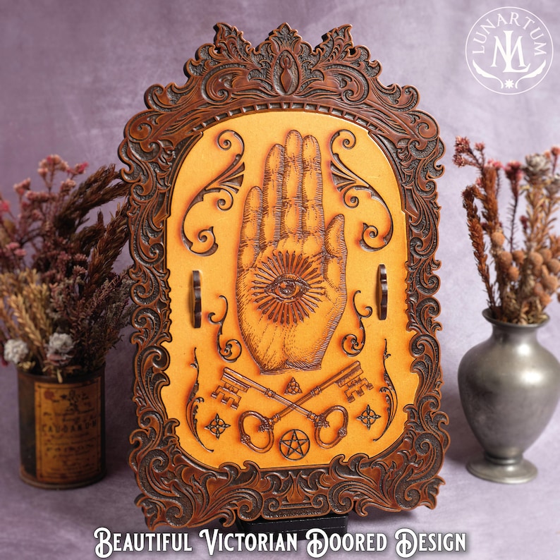 Thirteen Witches Runes Set with Victorian Engraved Cover • Handcrafted Professional Wiccan Pagan Altar Tool image 2