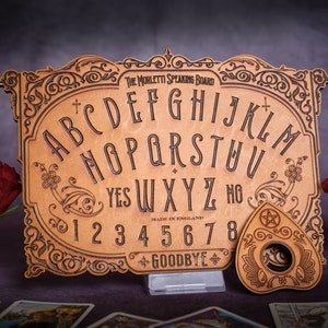 Beautiful Ouija Board - Spirit Board - Talking Board and Planchette - Victorian Style Witchy Decor & Altar Tool - Small, Portable Size.