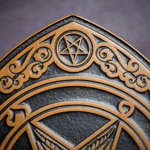 Engraved Sigil of Baphomet Wood Wall Hanging – Leviathan Cross, Seal of Satan image 4