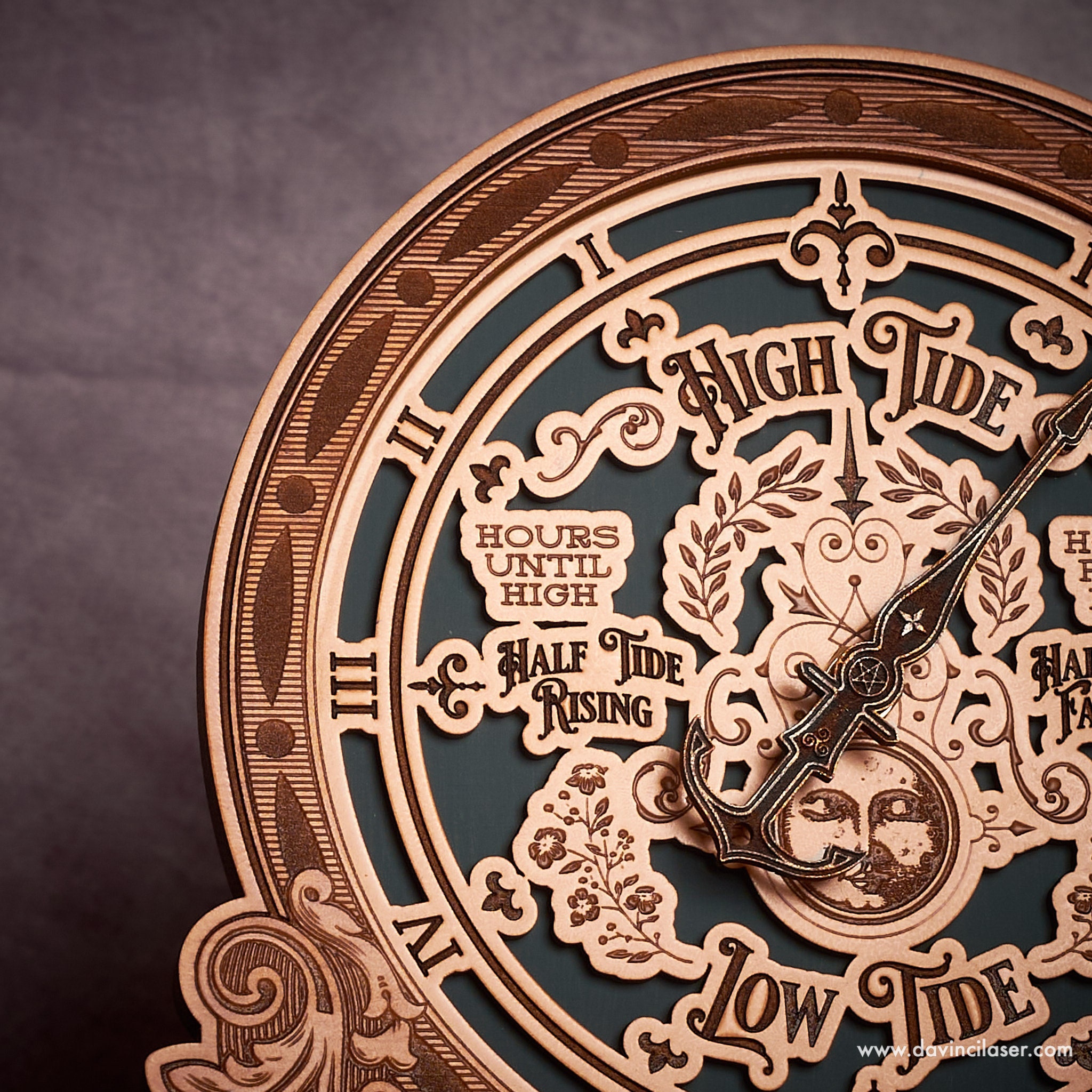 Universal Tide Clock in a Vintage Victorian Style Wall Hanging for