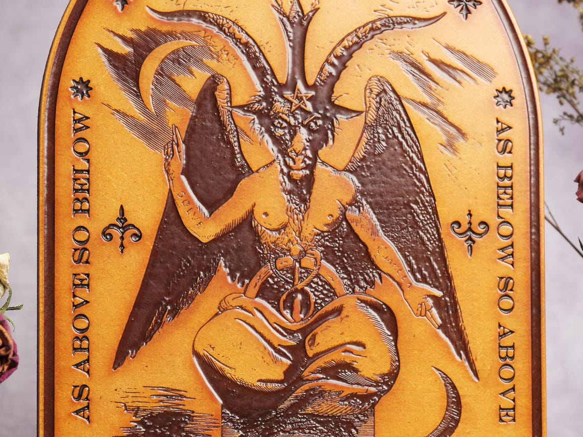 Engraved Baphomet (eliphas Levi) Wall Hanging With Leviathan Cross and ...