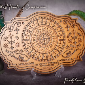 The Ghost Hunter - Pendolo in legno inciso - Strumento di divinazione e rabdomanzia in stile vittoriano vintage - Decorazione e regalo per streghe pagane Wiccan