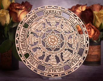 Wiccan Pagan Wheel of the Year (Northern) -   Wiccan Decor / Pagan Decor / Celtic - Witchy Gift - Witchy decor - Wall Hanging