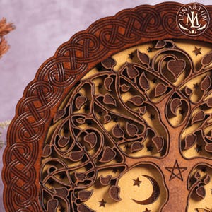 Keltischer Baum des Lebens Wandbehang • Wicca & Pagan Altar Dekoration • Handgefertigte spirituelle Kunst Bild 4