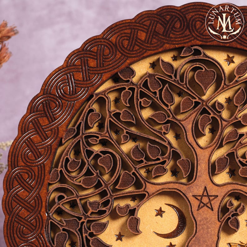 Keltischer Baum des Lebens Wandbehang • Wicca & Pagan Altar Dekoration • Handgefertigte spirituelle Kunst Bild 4
