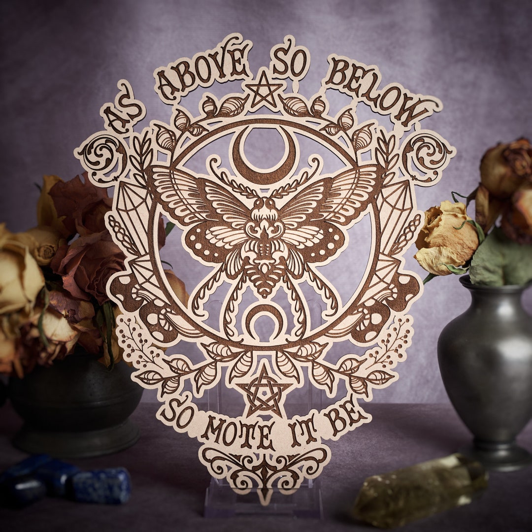 So Mote It Be as Above so Below Wiccan Altar Wall Hanging Witchcraft