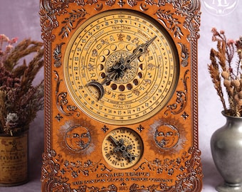 The Lunarium III Moon Phase Clock: Victorian Style  Lunar Calendar & Desktop Timepiece by Lunartum